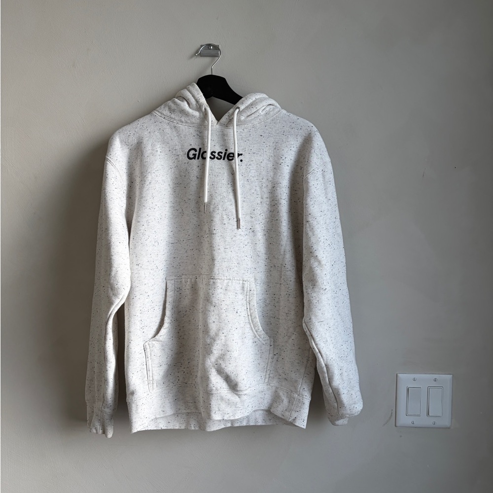Glossier Men's Speckled Cream Drawstring Hoodie